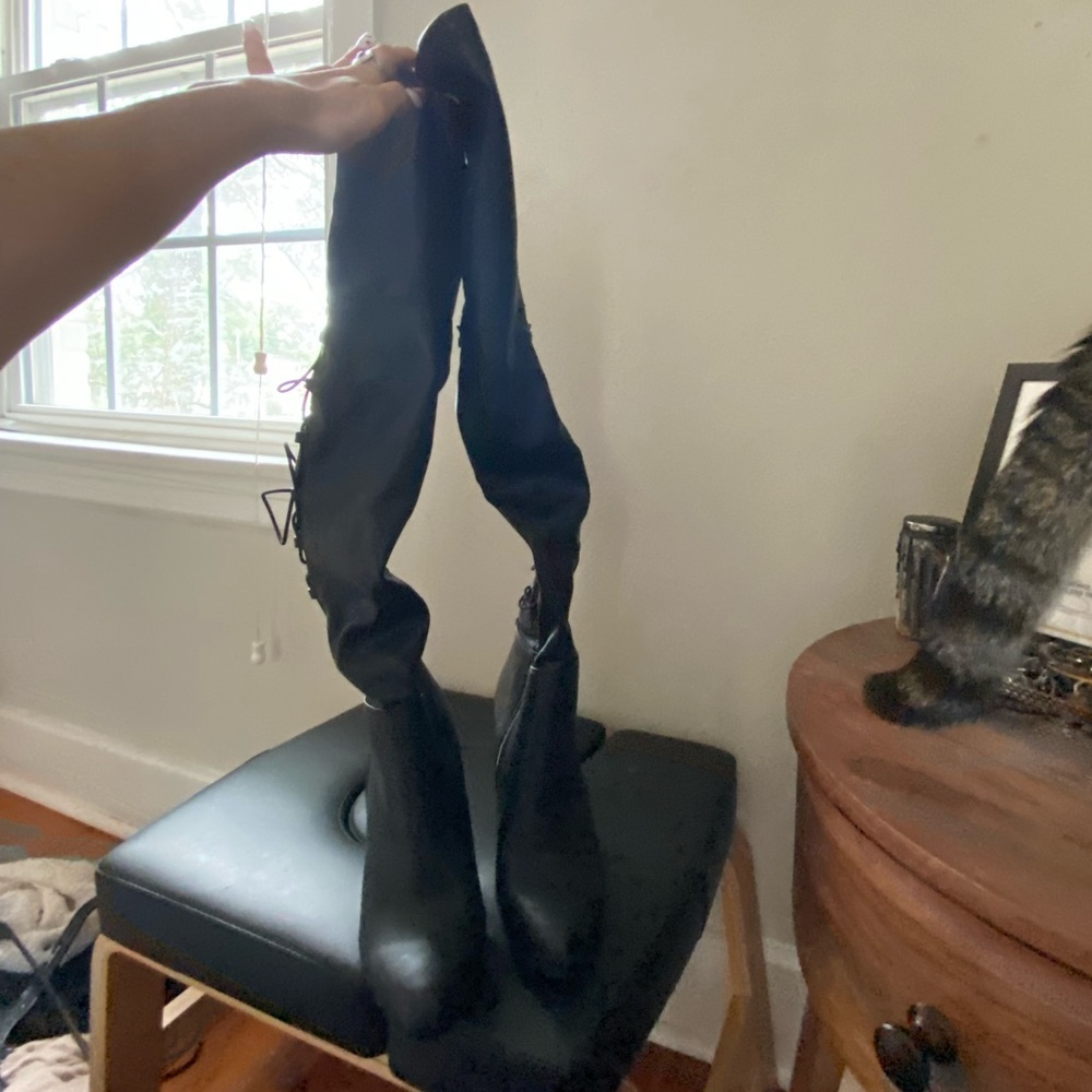 JLO thigh heel boots